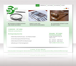 Website der Schneider SET GmbH in Köln