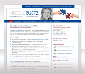 Website von Steuerberaterin Nicole Ruetz - Steuerberatung aus Düren