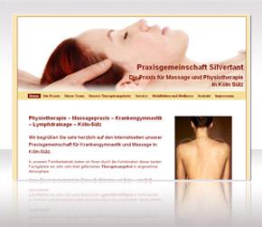 Website der Physiotherapie-Praxis Silvertant in Köln – Sülz