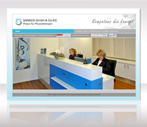 Website der Praxis für Physiotherapie SANACO GmbH & Co. KG in Leverkusen – Opladen