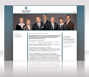Website der Rechtsanwaltskanzlei Zacher & Partner in Köln