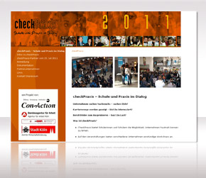 Website der Berufsinformationsveranstaltung checkPraxis