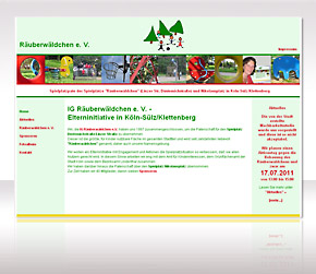 Website der Spielplatzpaten Räuberwäldchen e. V.